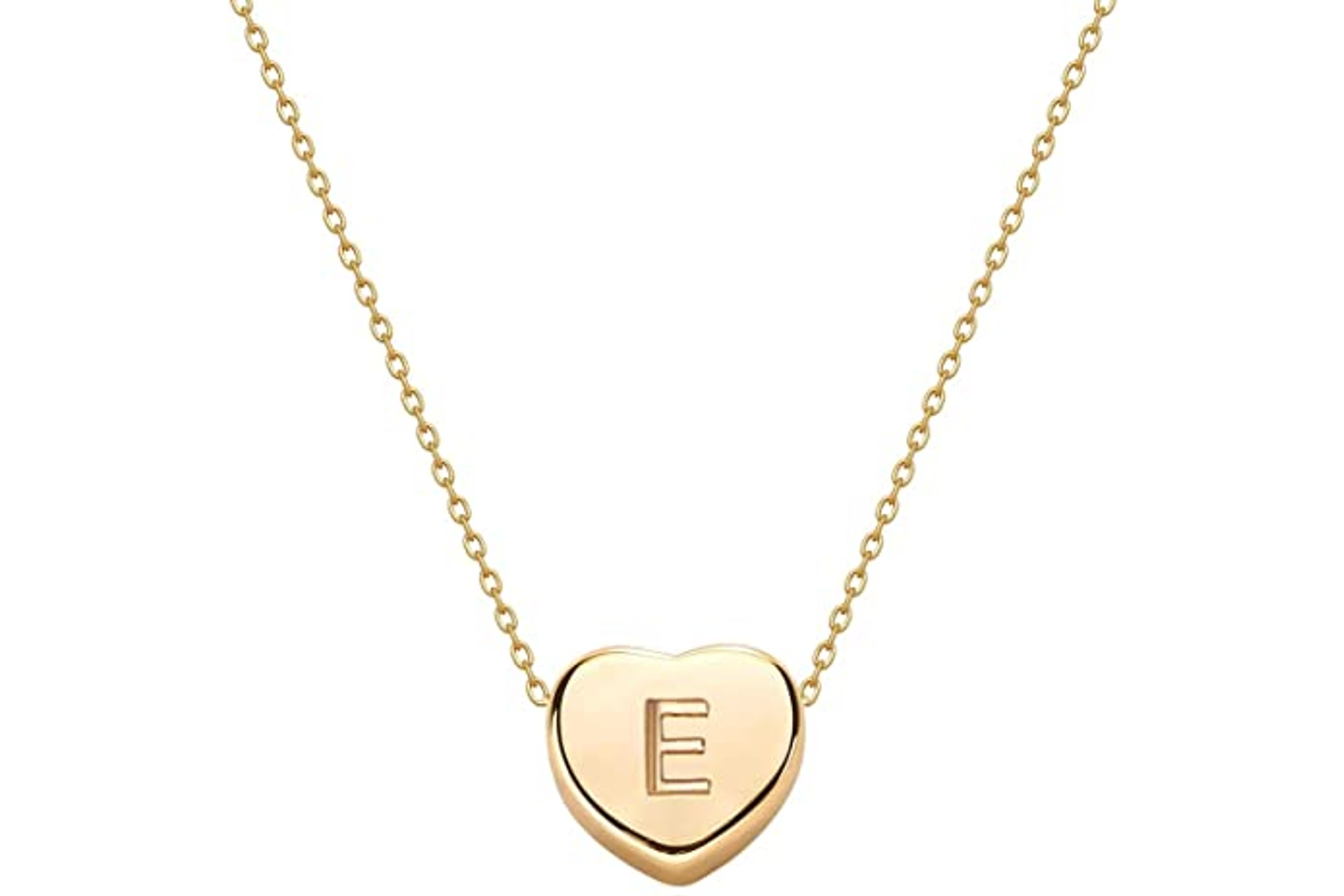 Tiny 14K Gold Initial Heart Necklace