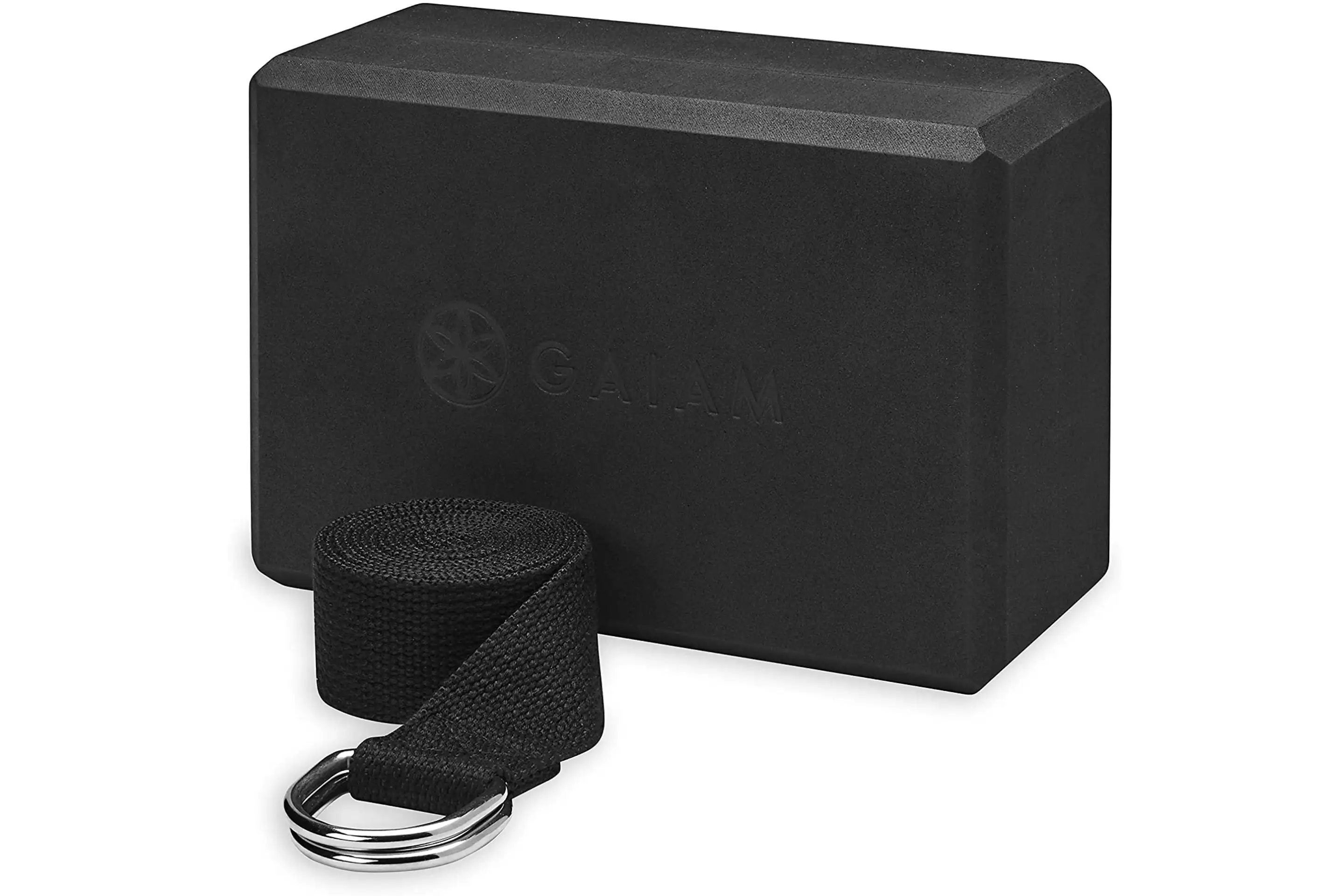 Gaiam Yoga Block + Strap Combo