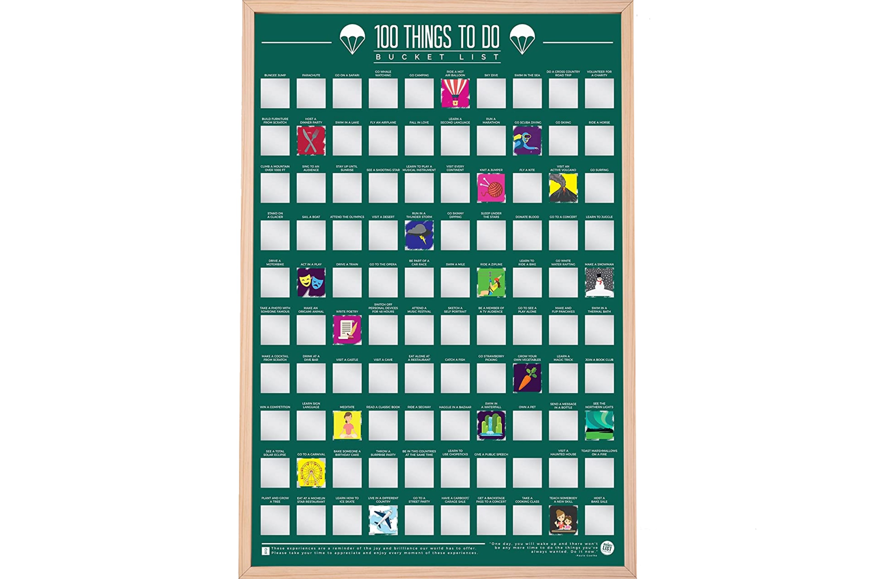 100 Things To Do Bucket List Scratch-Off Poster