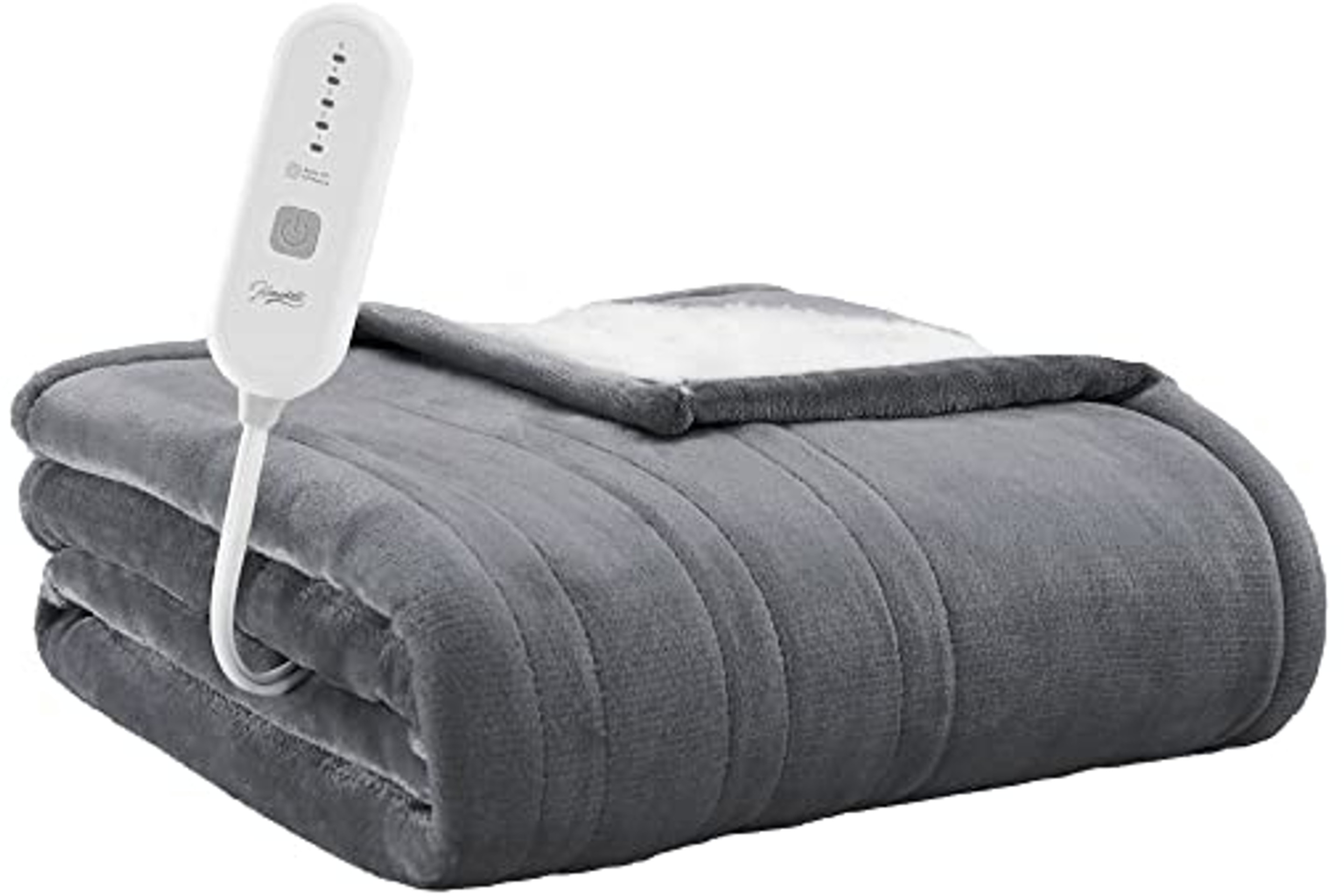 Flannel Sherpa Heated Electric Throw Blanket