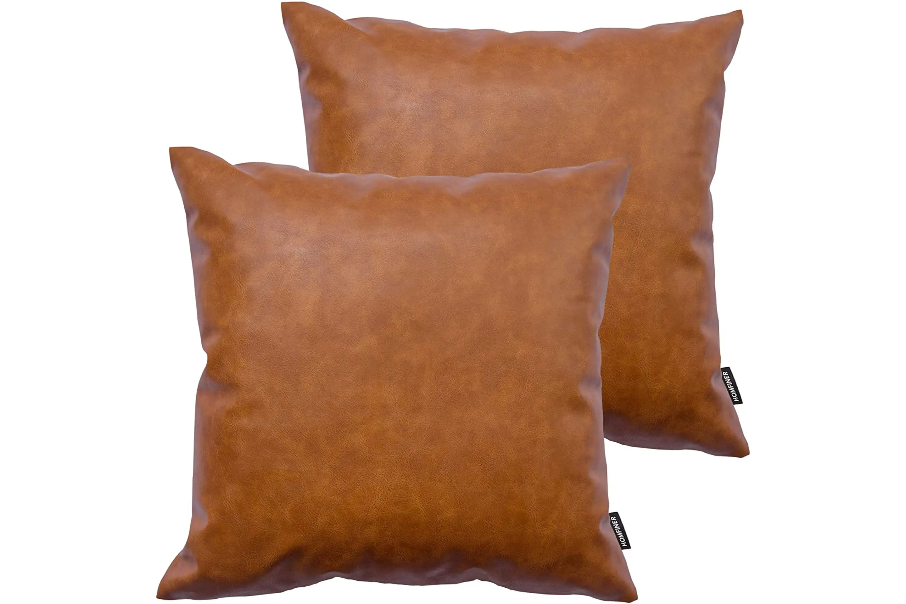 Modern Faux Leather Throw Pillow Covers