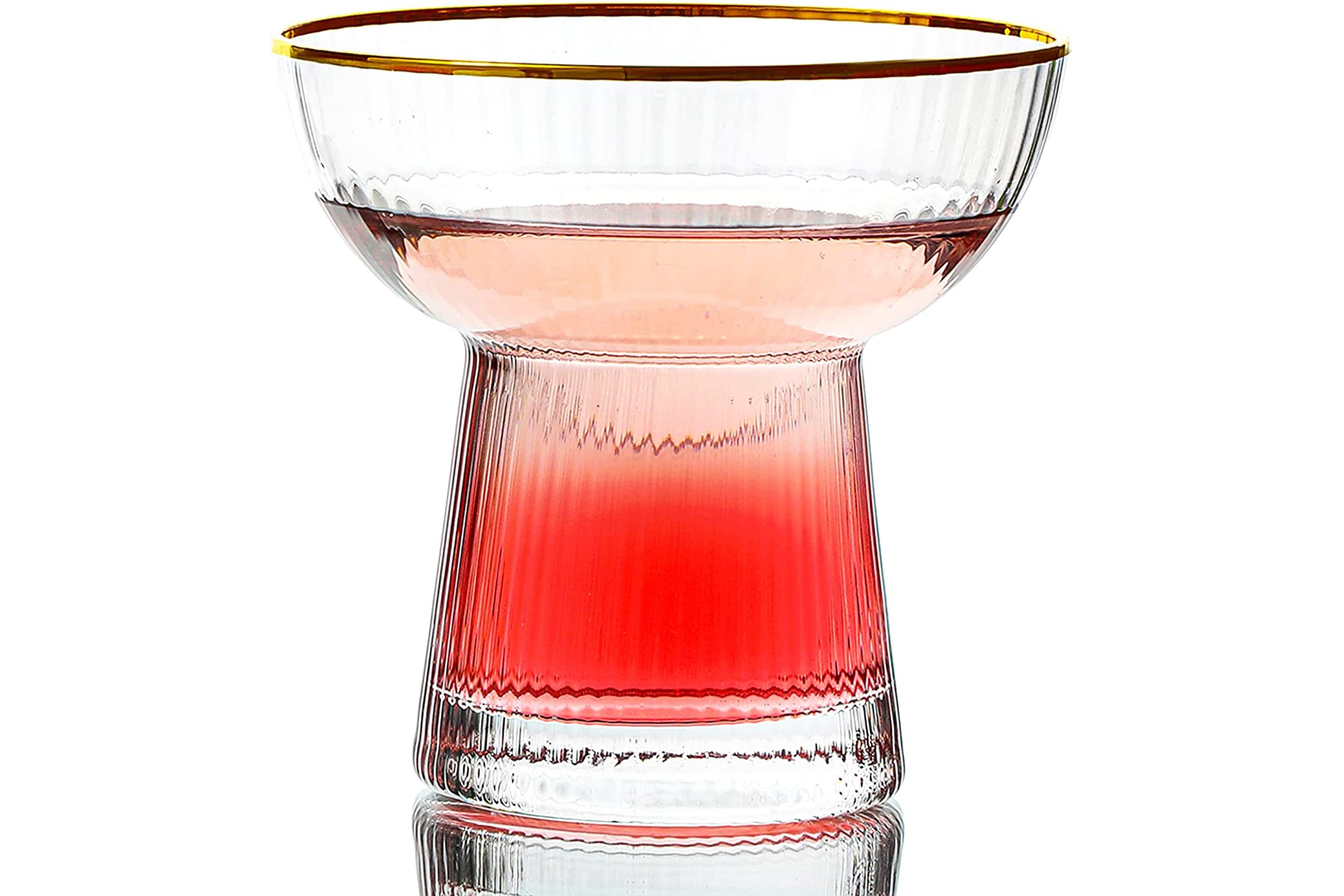 Vertical Stripe Stemless Cocktail Glass Set