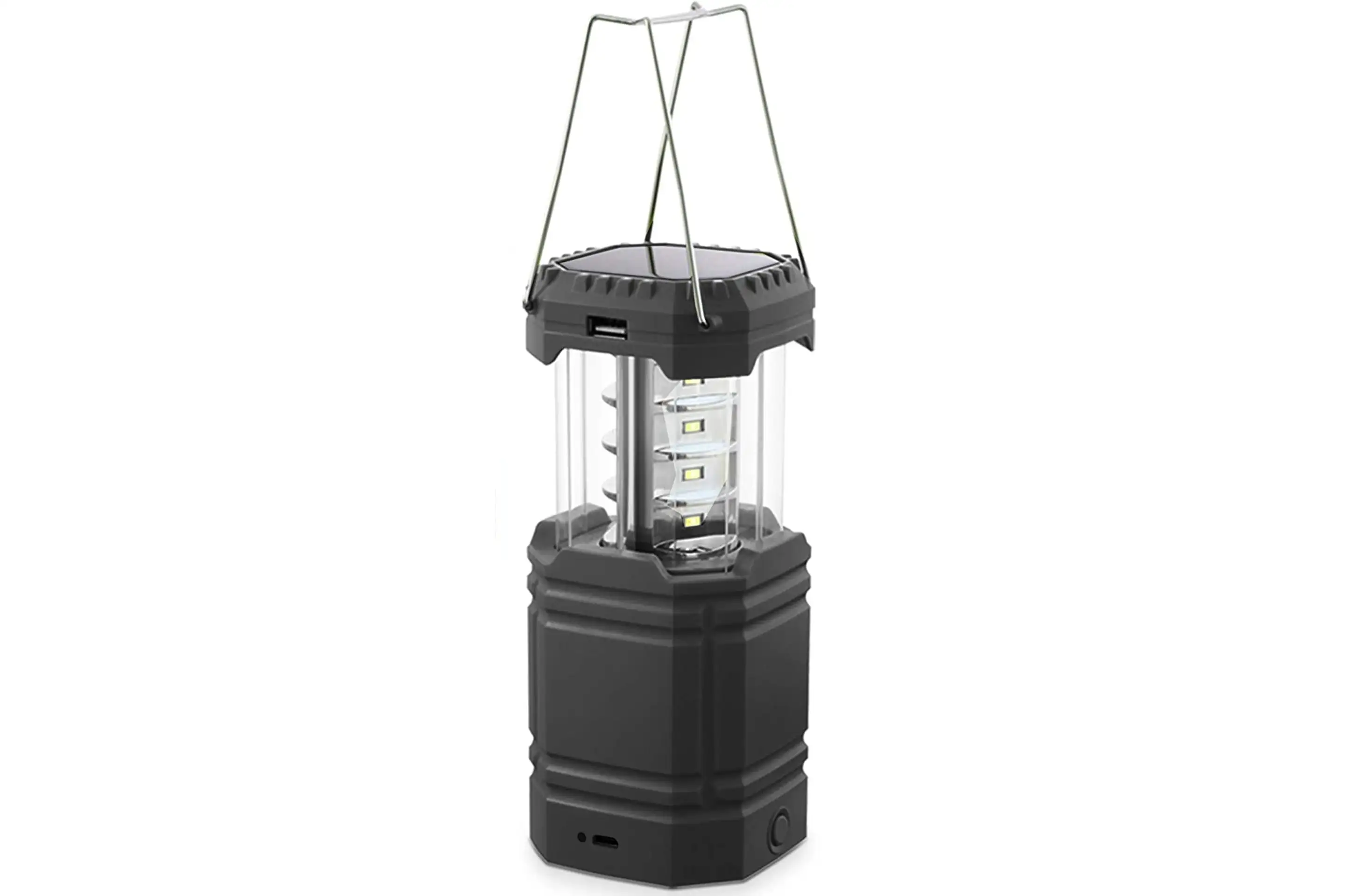 Hand crank solar camping lantern