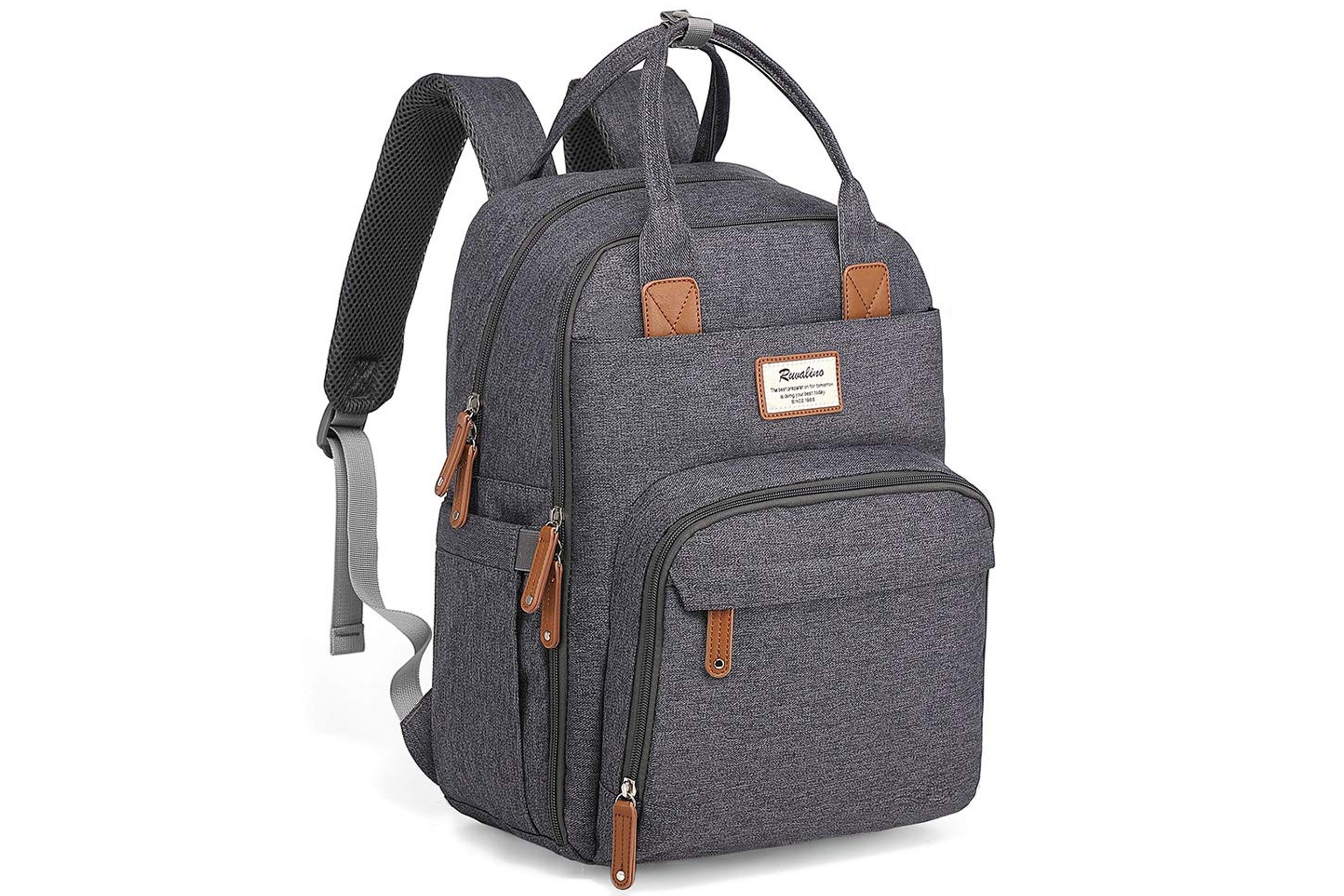 Ruvalino Dark Gray Diaper Bag Backpack