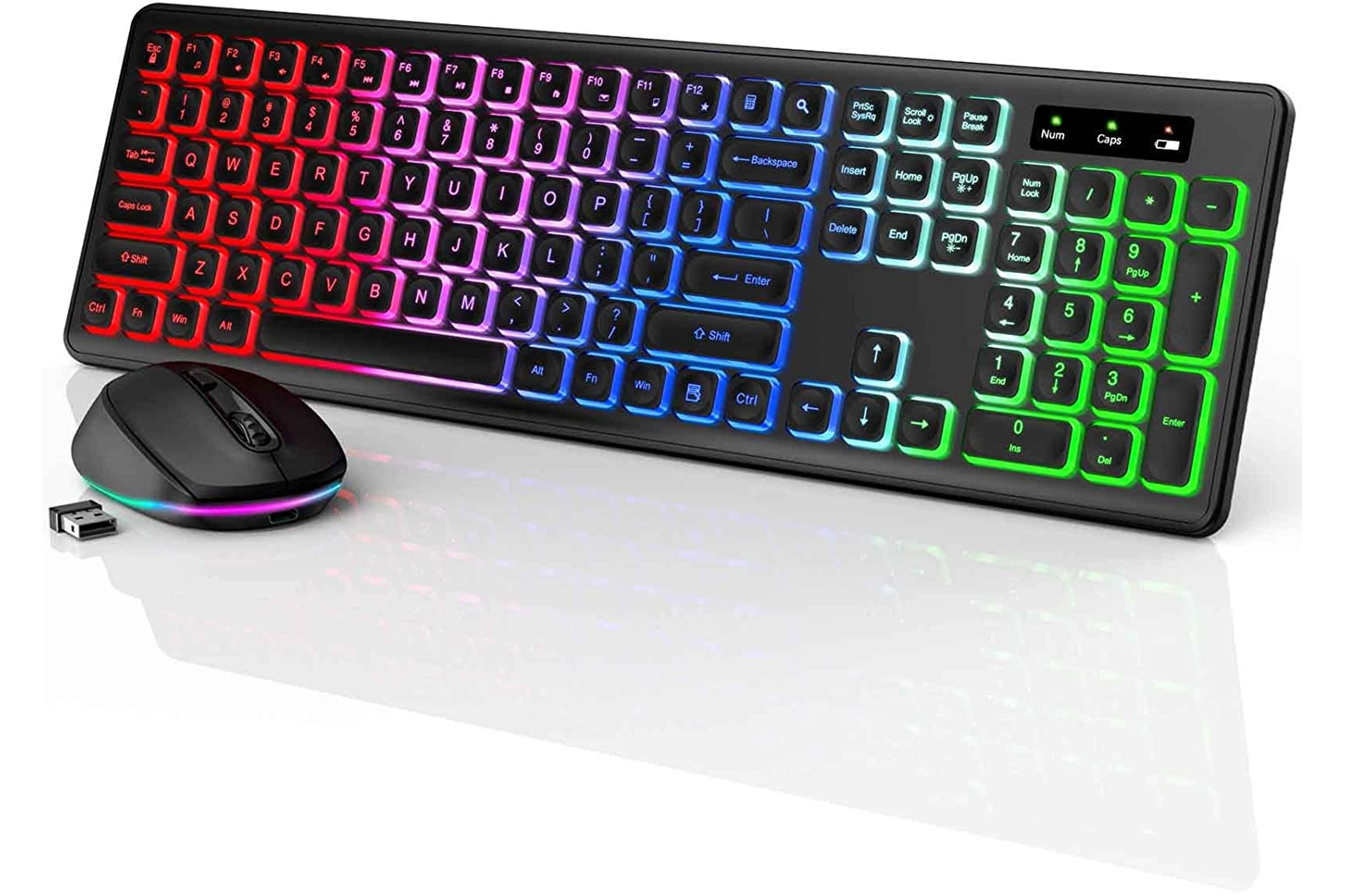 Black Backlit Wireless Keyboard and Mouse Combo