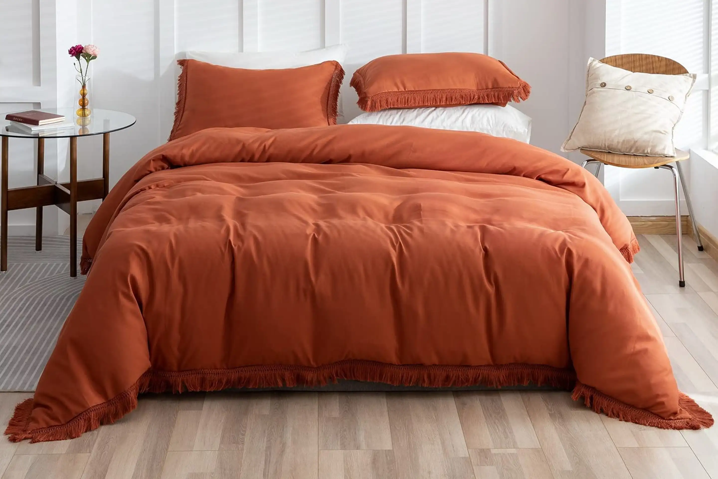 Boho Fringe Microfiber Comforter Set