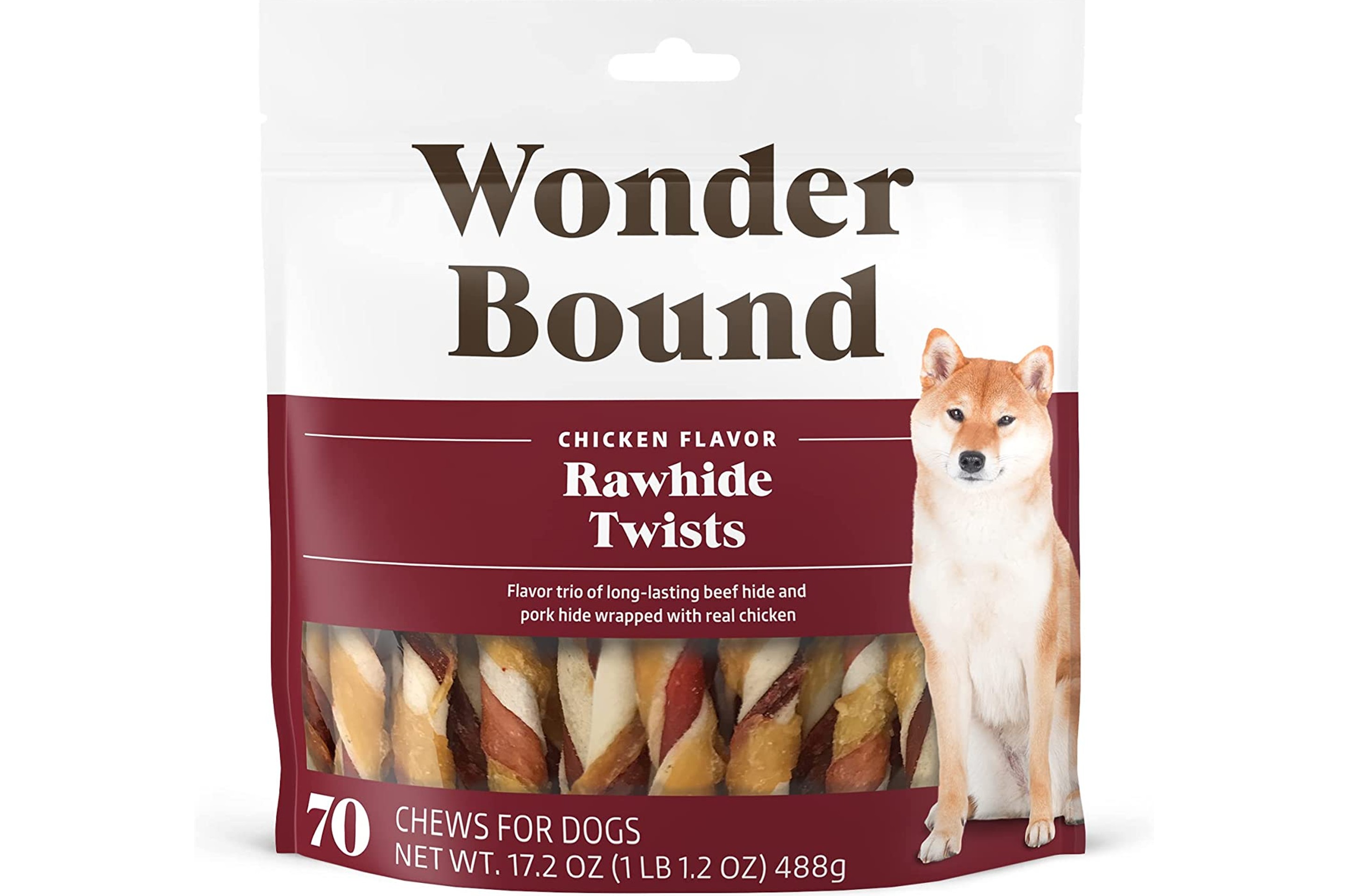 Wonder Bound Chicken Flavor Rawhide Twist Sticks