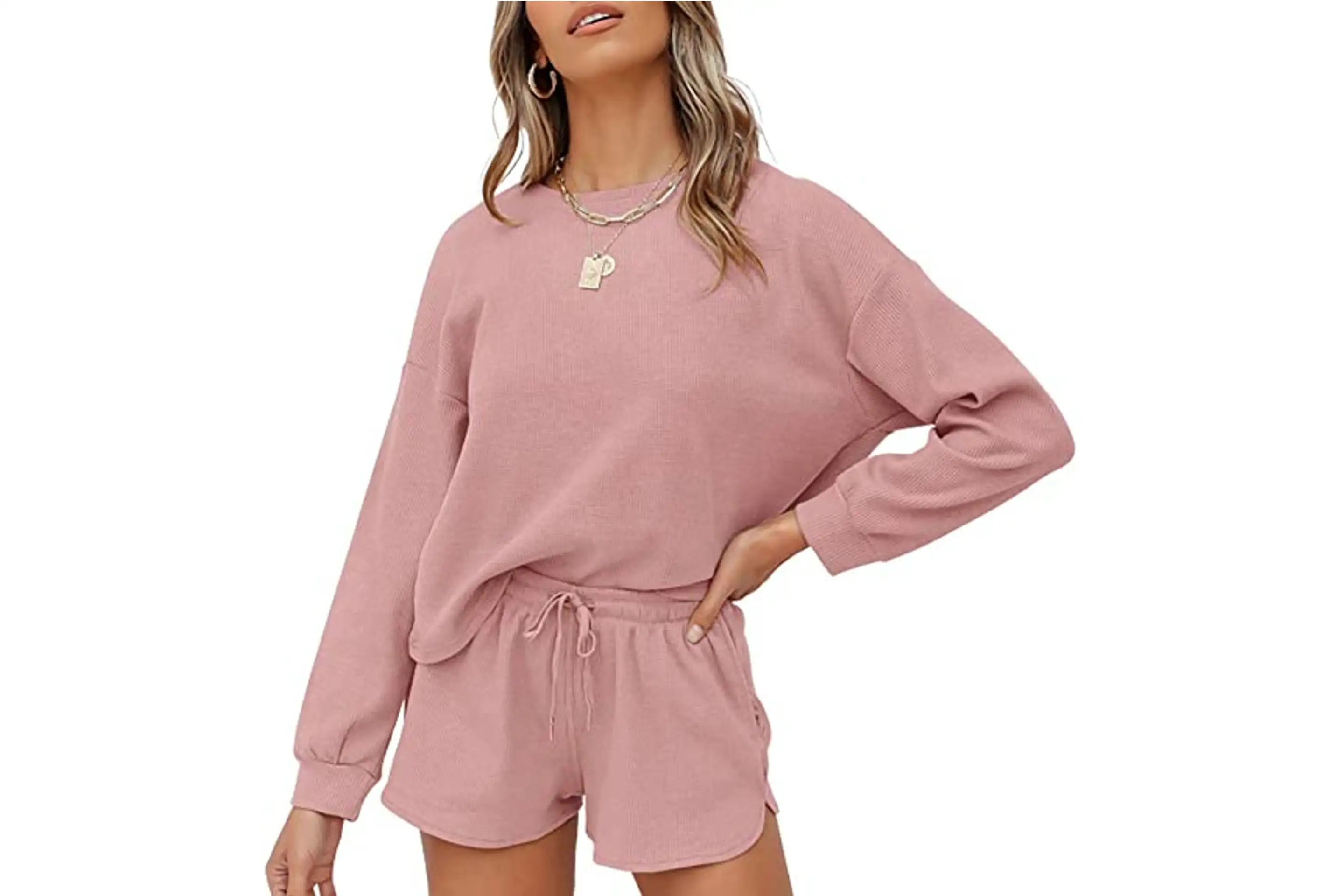 Waffle Knit Nightwear Lounge Pajama Set