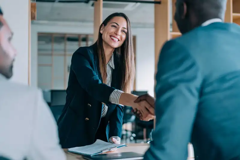 Business people shaking hands in the office