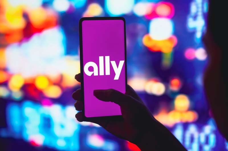 In this photo illustration, the Ally Bank logo is displayed