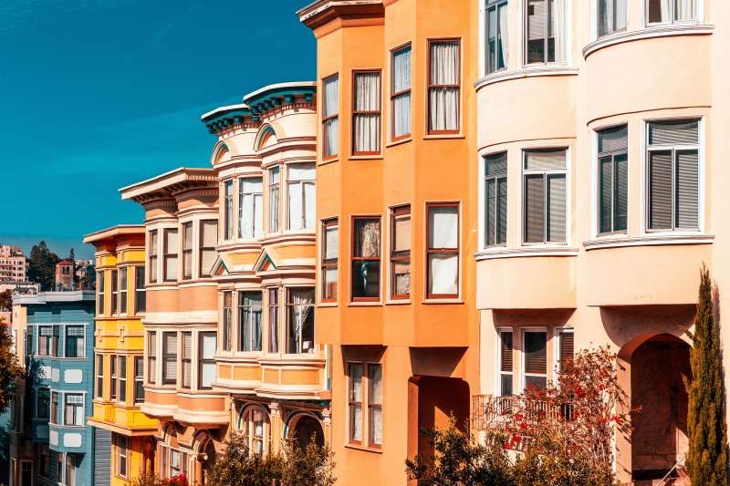 Residential houses in San Francisco, California, USA