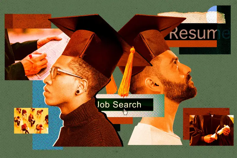 Collage of College students and Job images