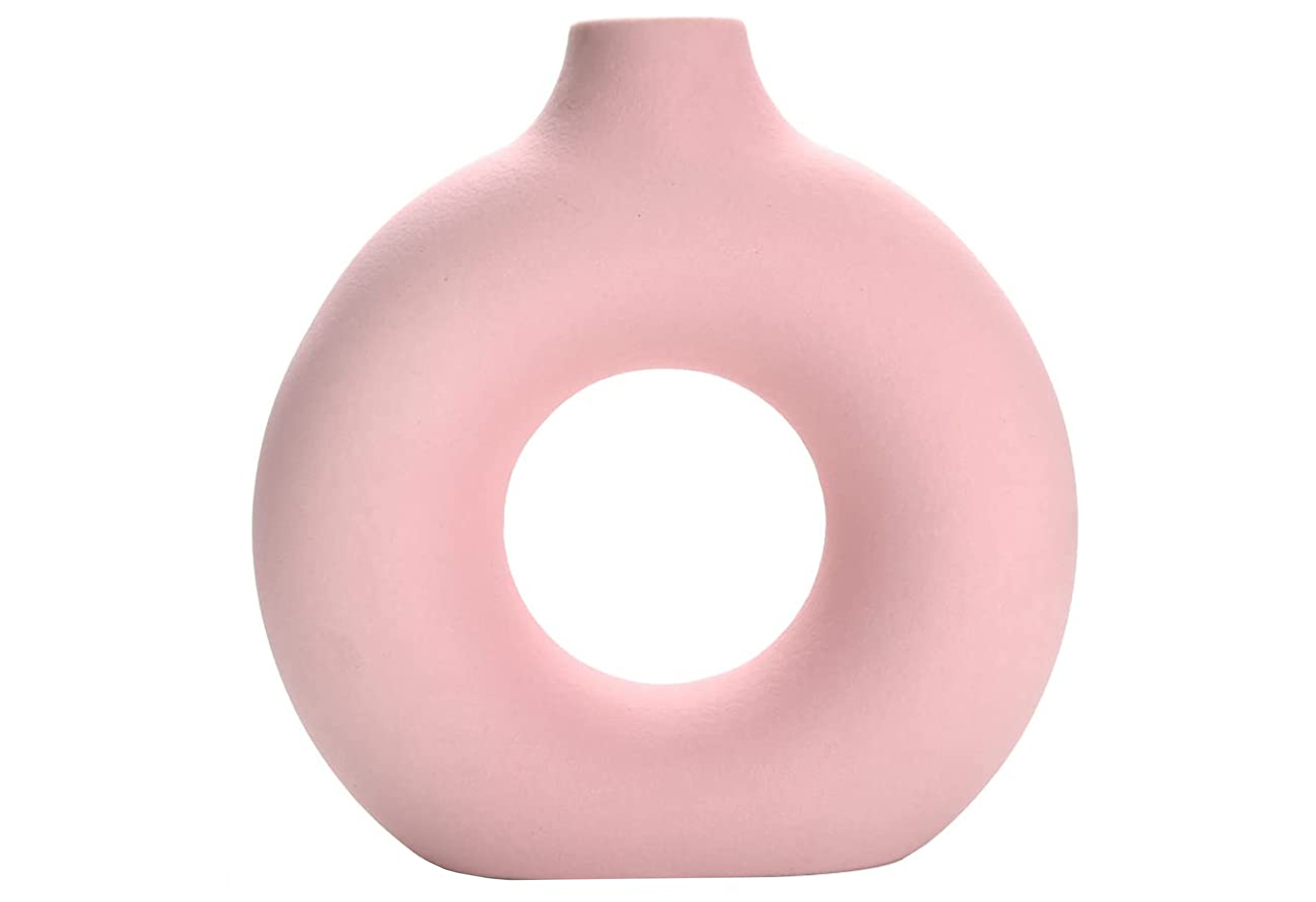 Modern Matte Ceramic Donut Vase