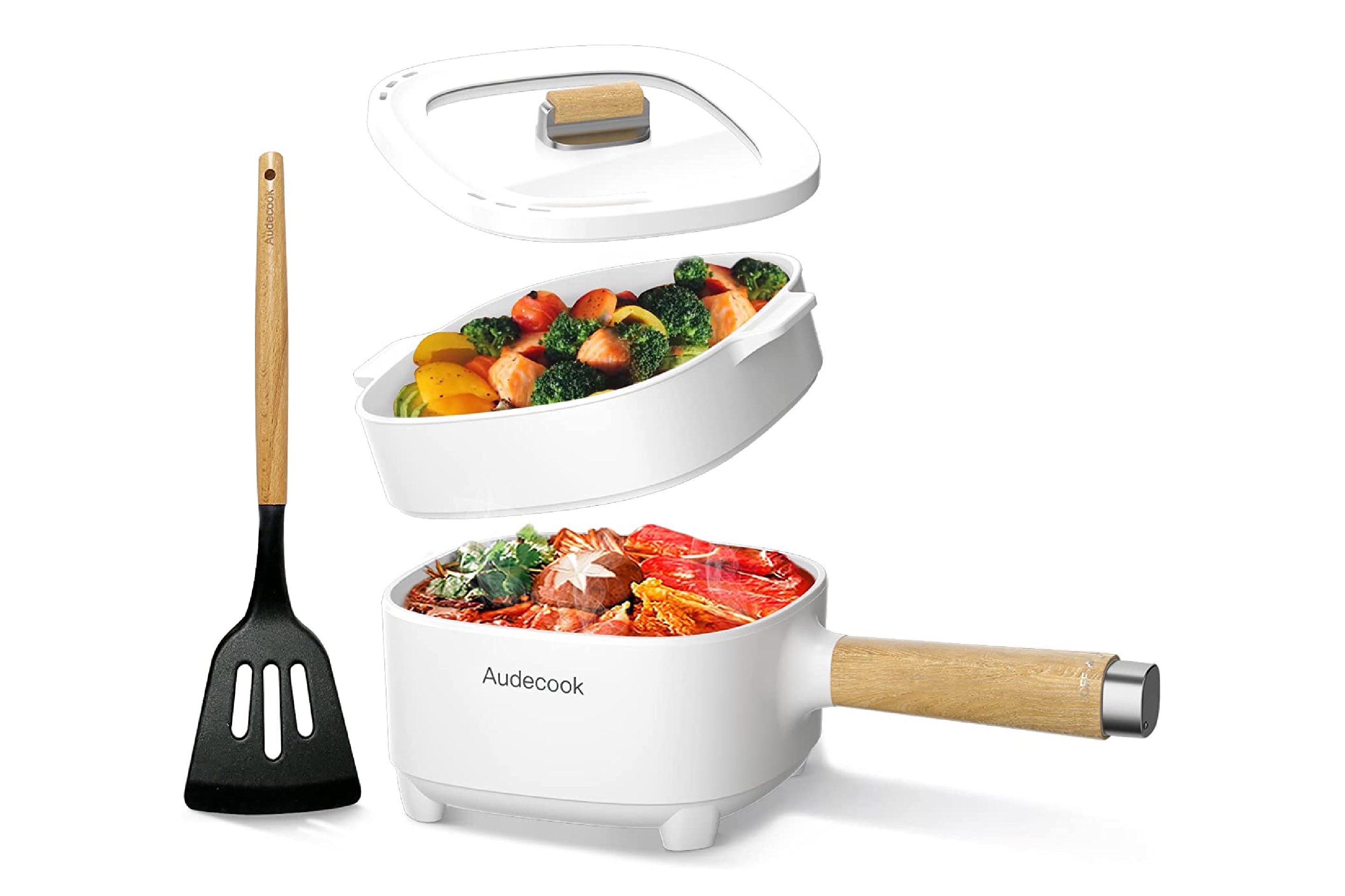 Audecook Electric Hot Pot with Steamer, Frying Pan, Cooker