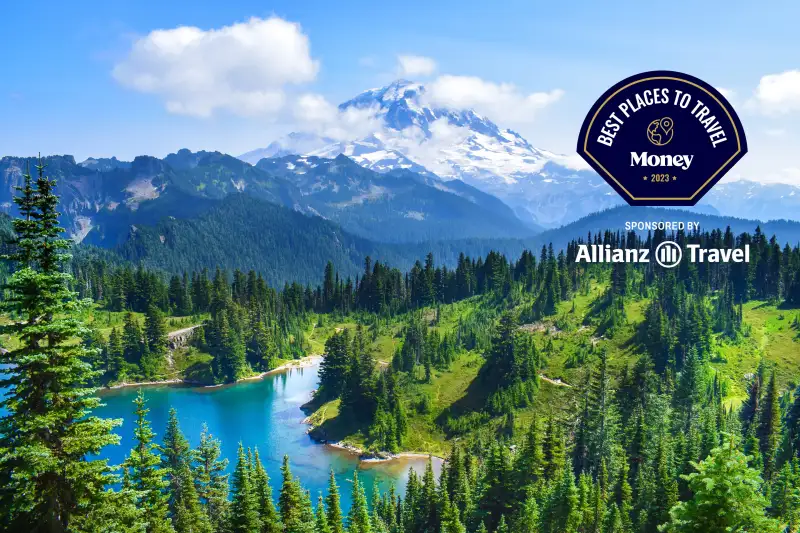 Mount Rainier National Park on a Clear Sunny Day