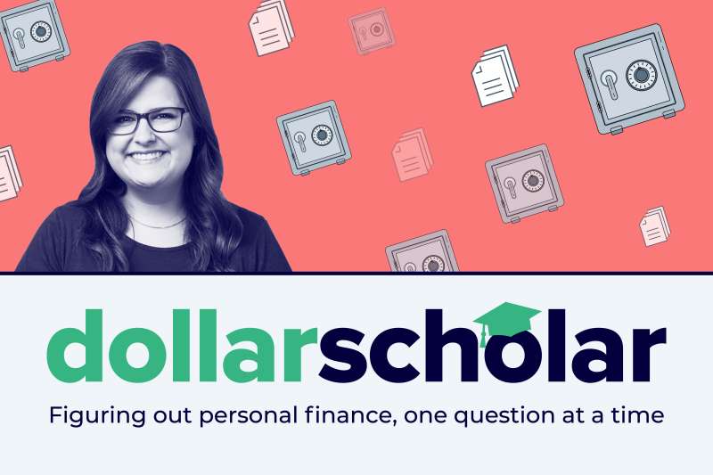 Dollar Scholar banner featuring multiple safes and documents