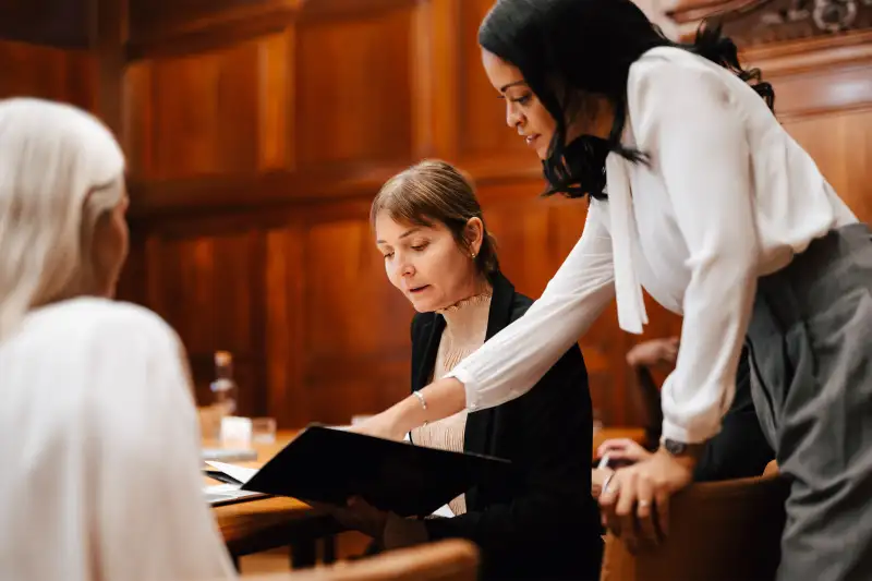 Woman Explaining legal things