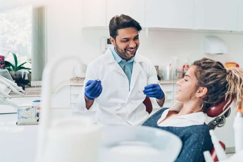 Young woman during a dental check-up