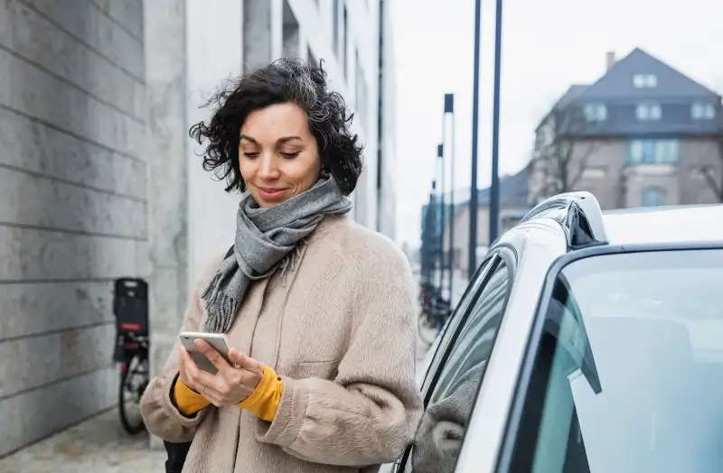 Woman texting with cellphone