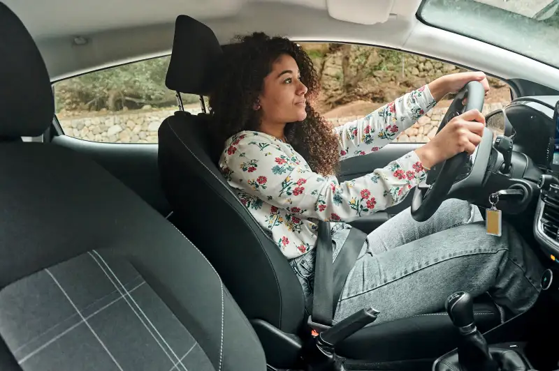 Woman driving the car