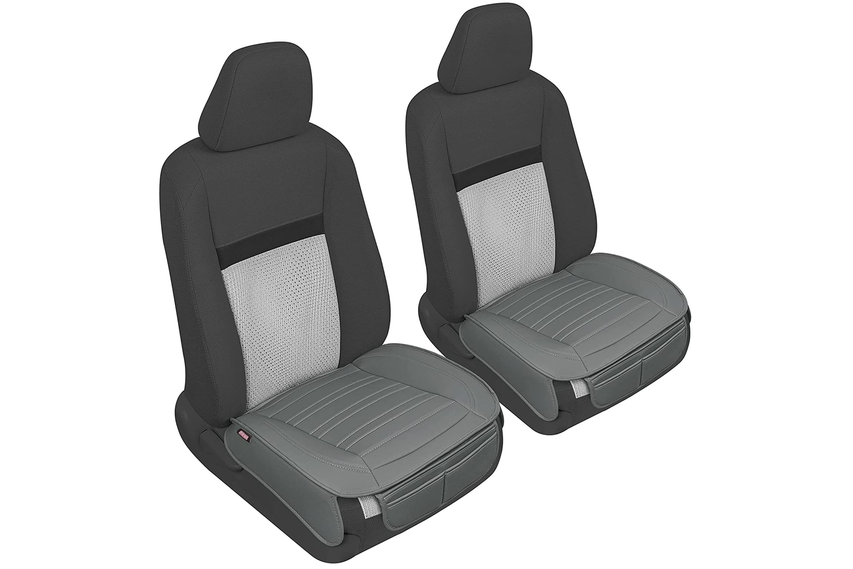 Motor Trend Gray Faux Leather Seat Covers, 2-Pack
