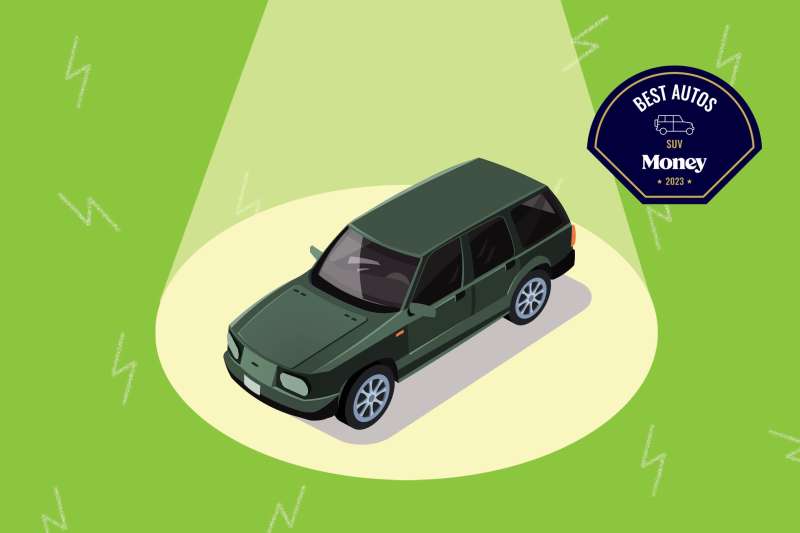 Illustration of an SUV in the spotlight