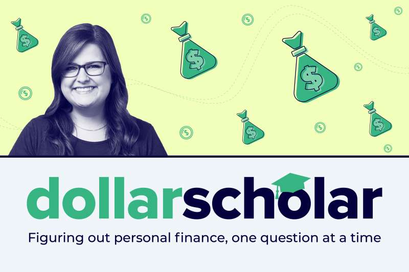Dollar Scholar banner featuring multiple Cash Bags Surrounded By Couns