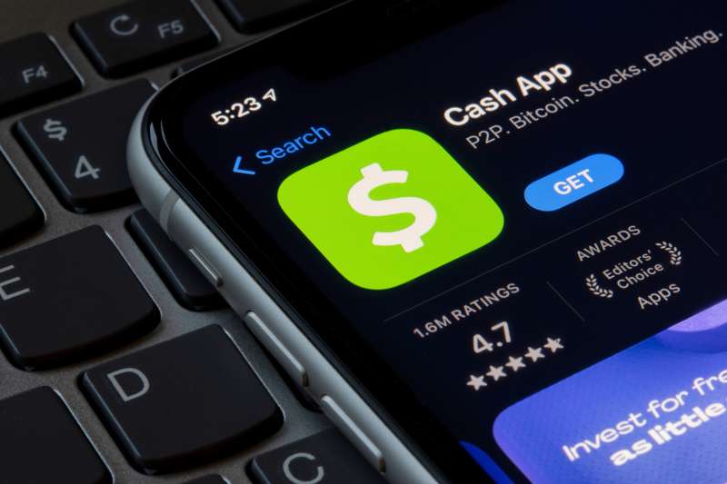 Close-up of a smartphone with the Cash App logo