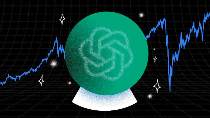 Illustration of a crystal ball representing Chat GPT predicting the stock market