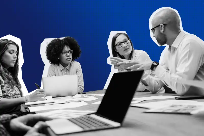 Office workers having a meeting