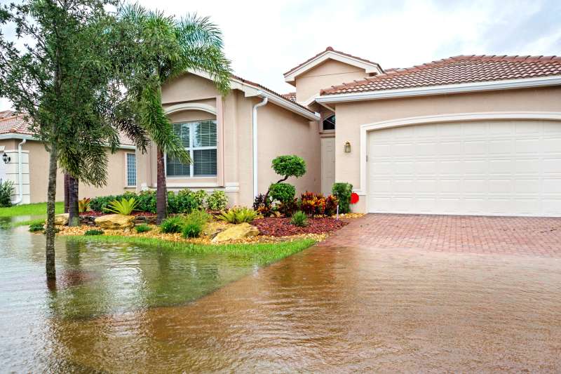 House exterior flooded from a storm