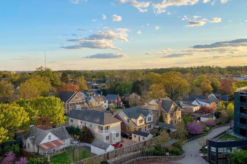 Aerial view of Chevy Chase, a suburban neighborhood in the outskirts of Washington, D.C.