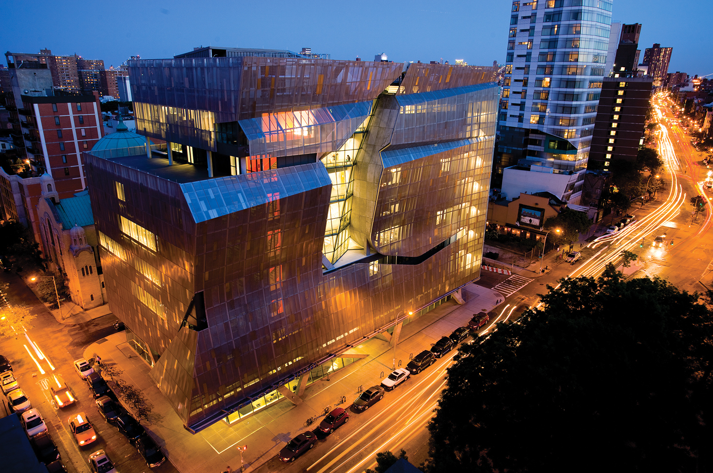Aerial view of the Cooper Union for the Advancement of Science and Art Building in NYC