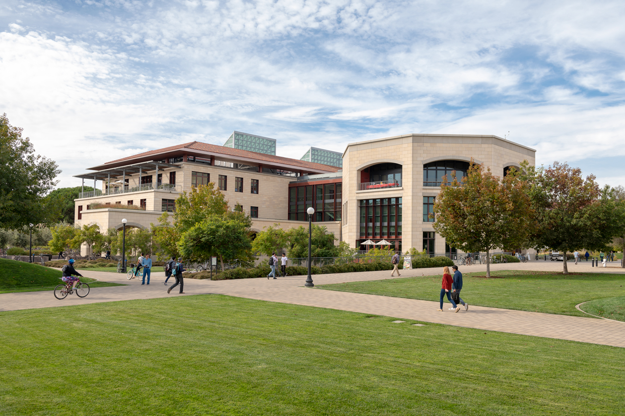 Students walking on campus at Stanford University