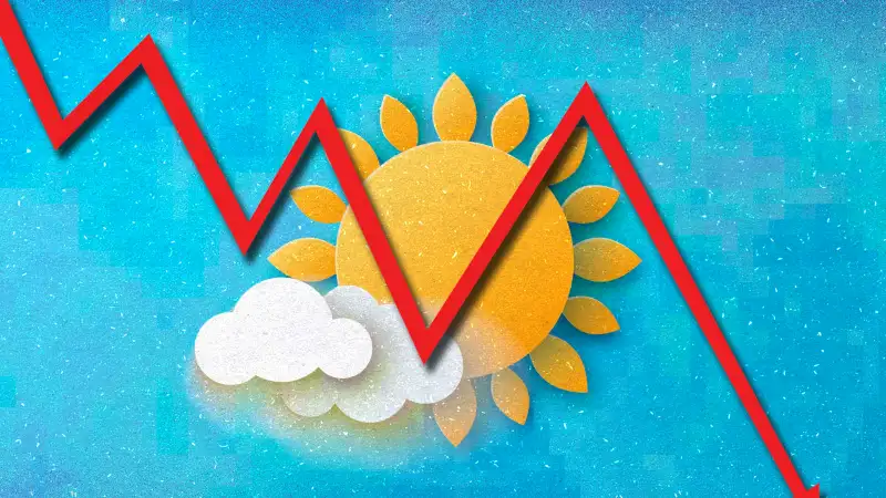 Illustration of good weather vs bad stock market