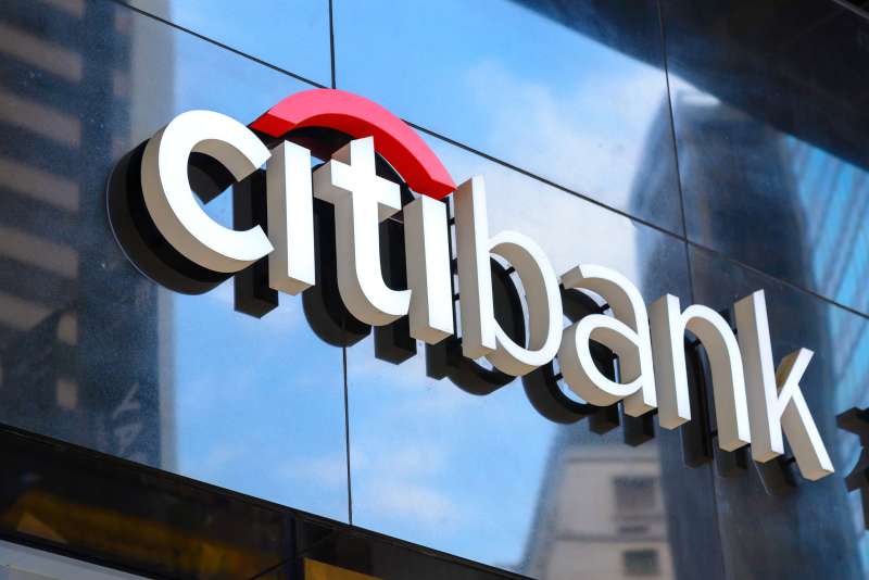 Closeup of a CitiBank sign