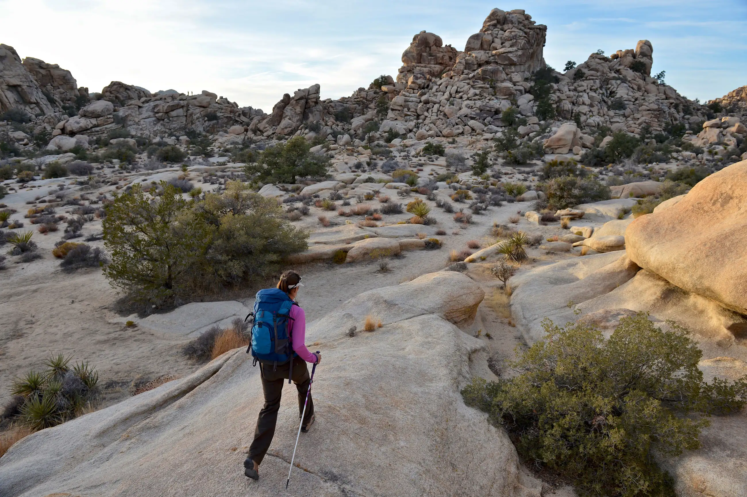 Woman hiking at Joshua Tree California