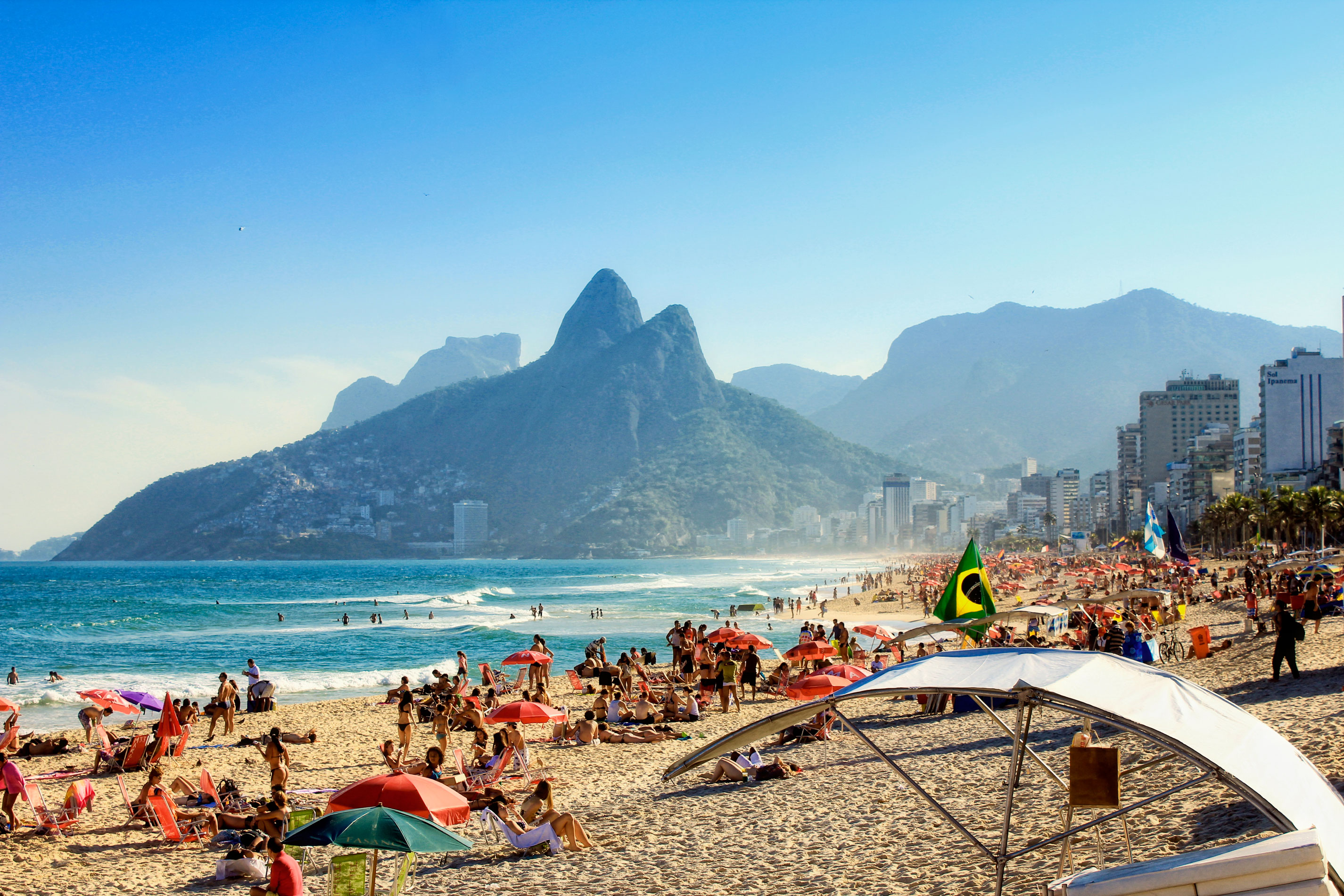 People at the beach in Rio de Janeiro