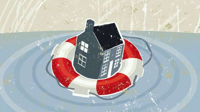 Illustration of a house in a lifesaver