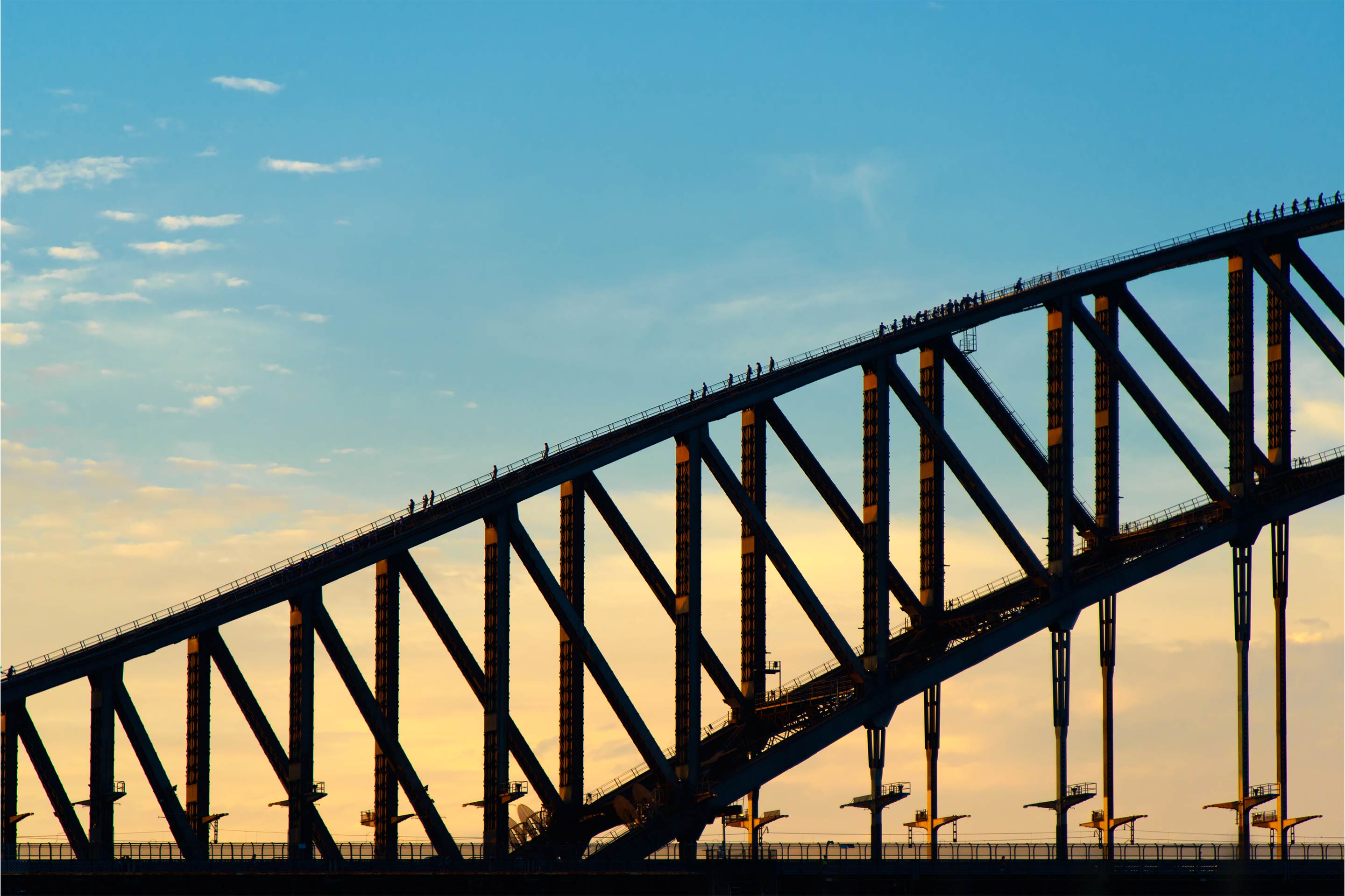 People climbing the Sydney Harbor bridge