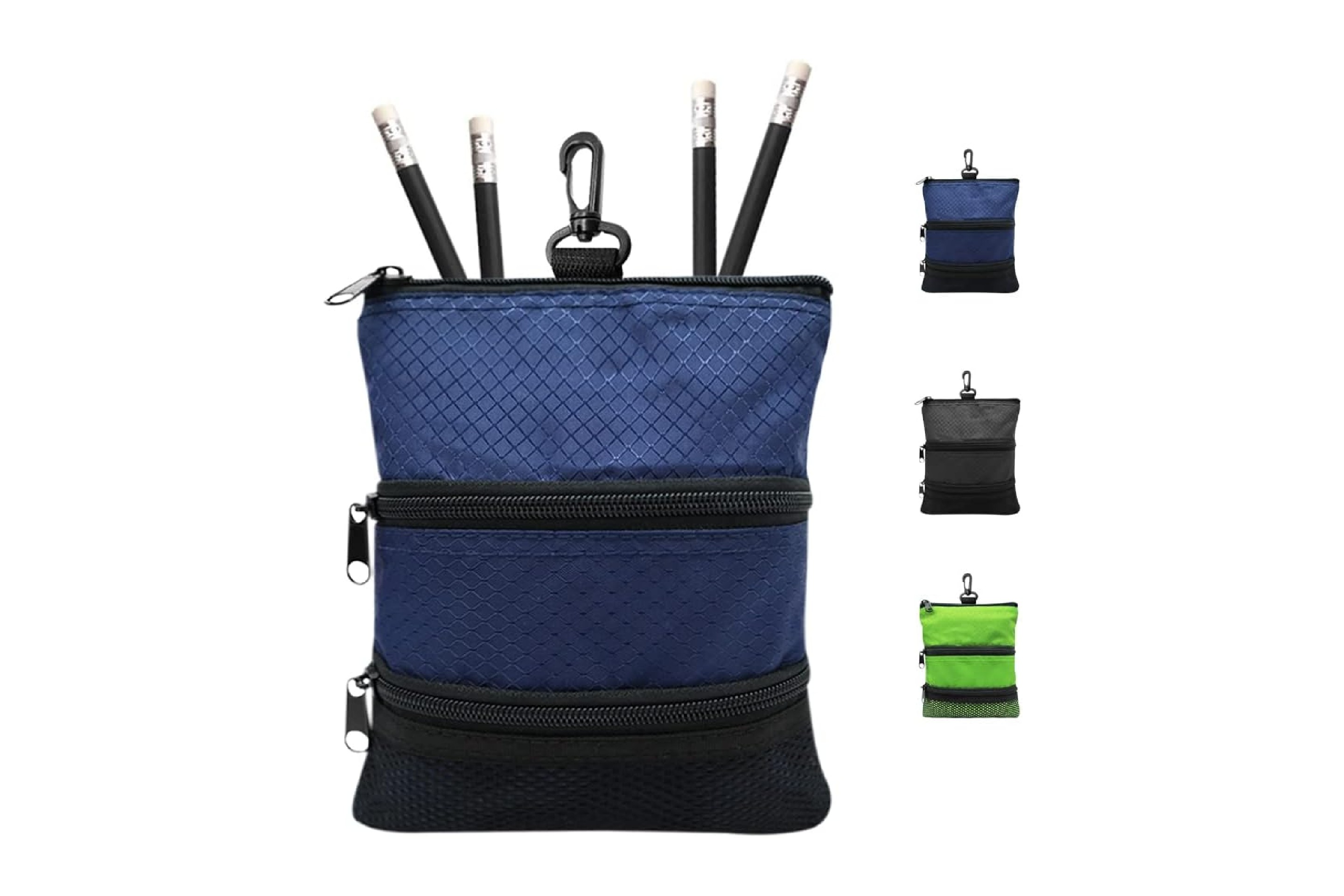 FINGER TEN Golf Pouch Bag Blue with Free Golf Pencil Pack