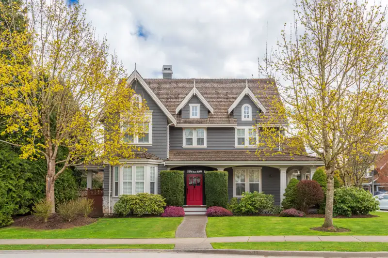 Houses in suburb at Summer in the north America