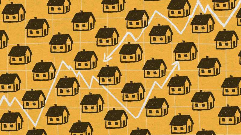 Illustration of many houses simbolizing the housing market