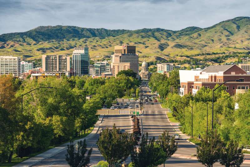 Aerial view of Boise city
