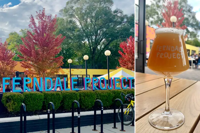 Sign and glass of beer that say 'Ferndale Project'