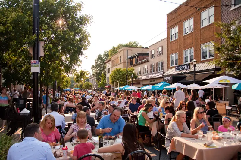 Outdoor dining in Media, PA