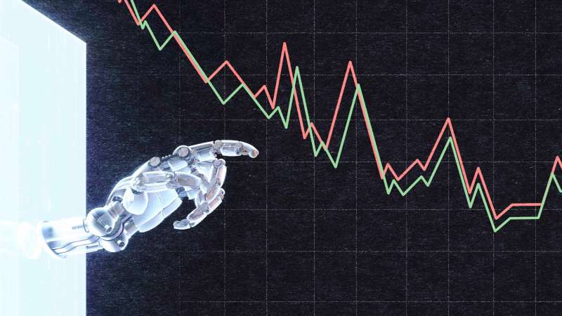 photo illustration of AI picking stocks