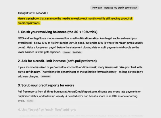Screenshot of Chat GPT Tips
